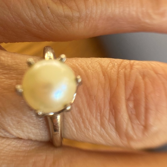 7mm Akoya Pearl SOLID 14K White Gold Ring - Picture 4 of 12